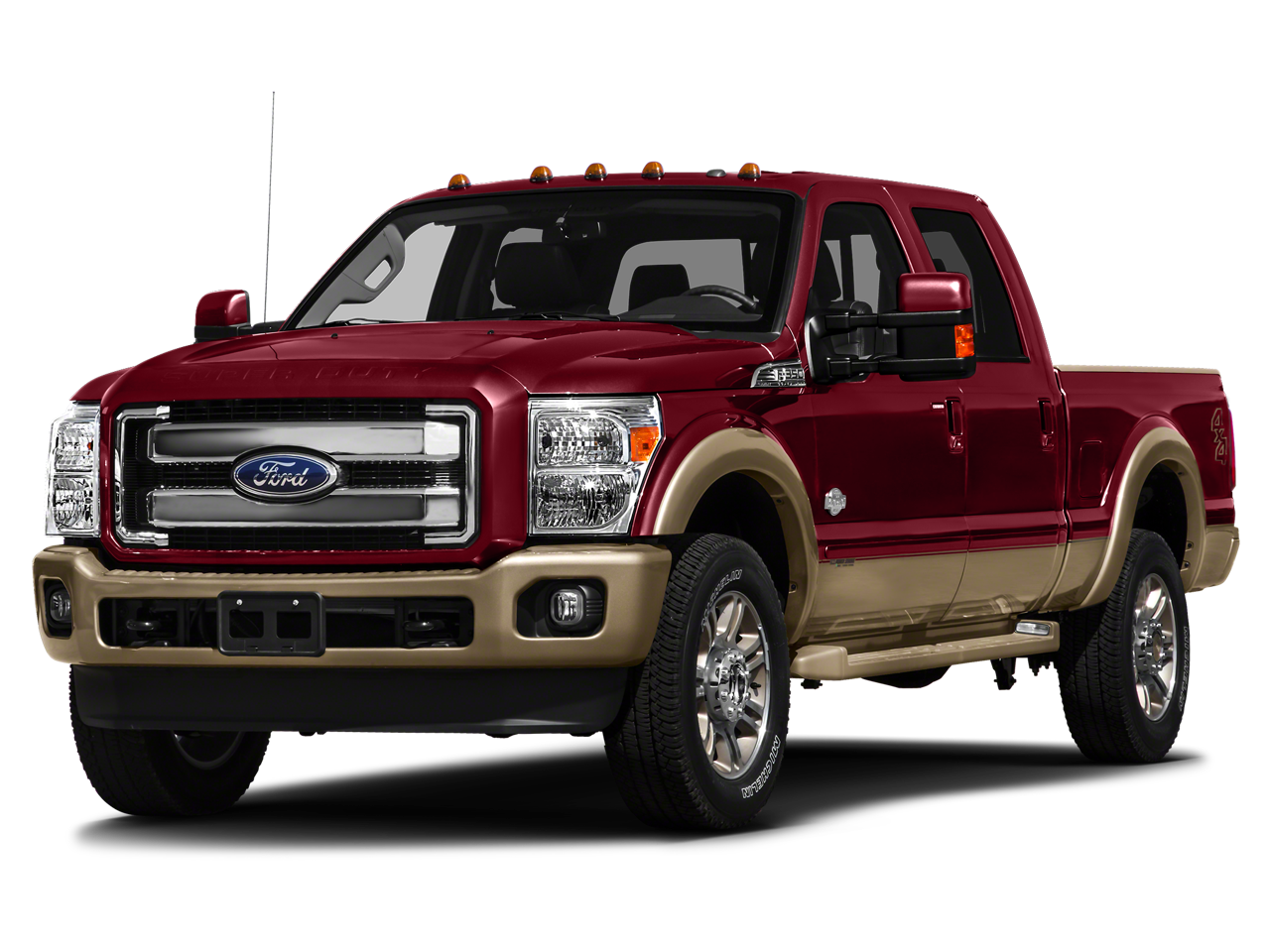 2015 Ford F-250 Lariat in Ruby Red Metallic Tinted Clearcoat — front three-quarter view