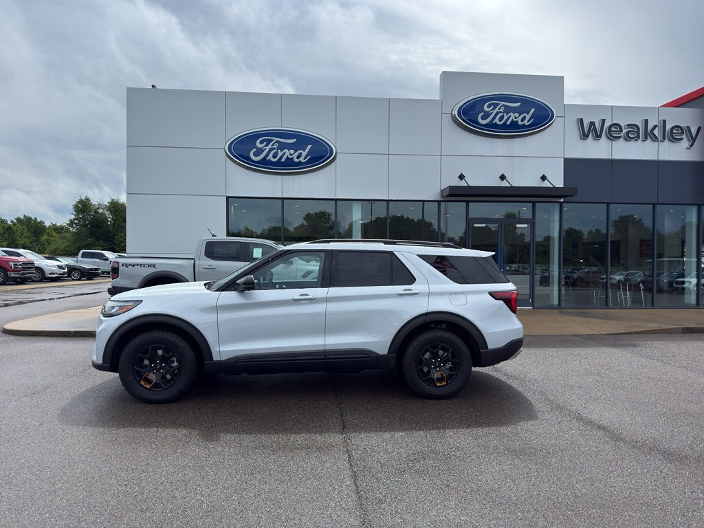 2026 Ford Explorer Tremor in Space White Metallic — front three-quarter view